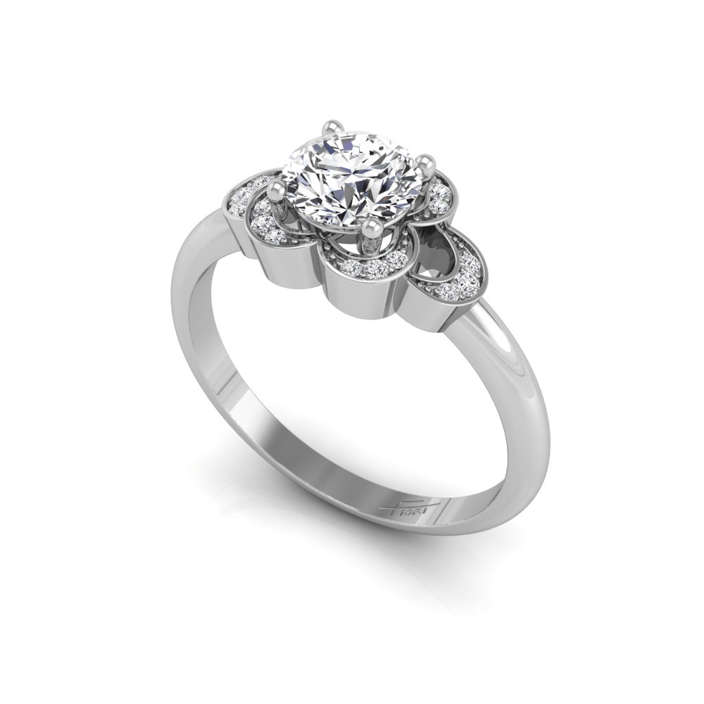 3.51 Carat Natural Fancy Color Diamond Flower Ring -