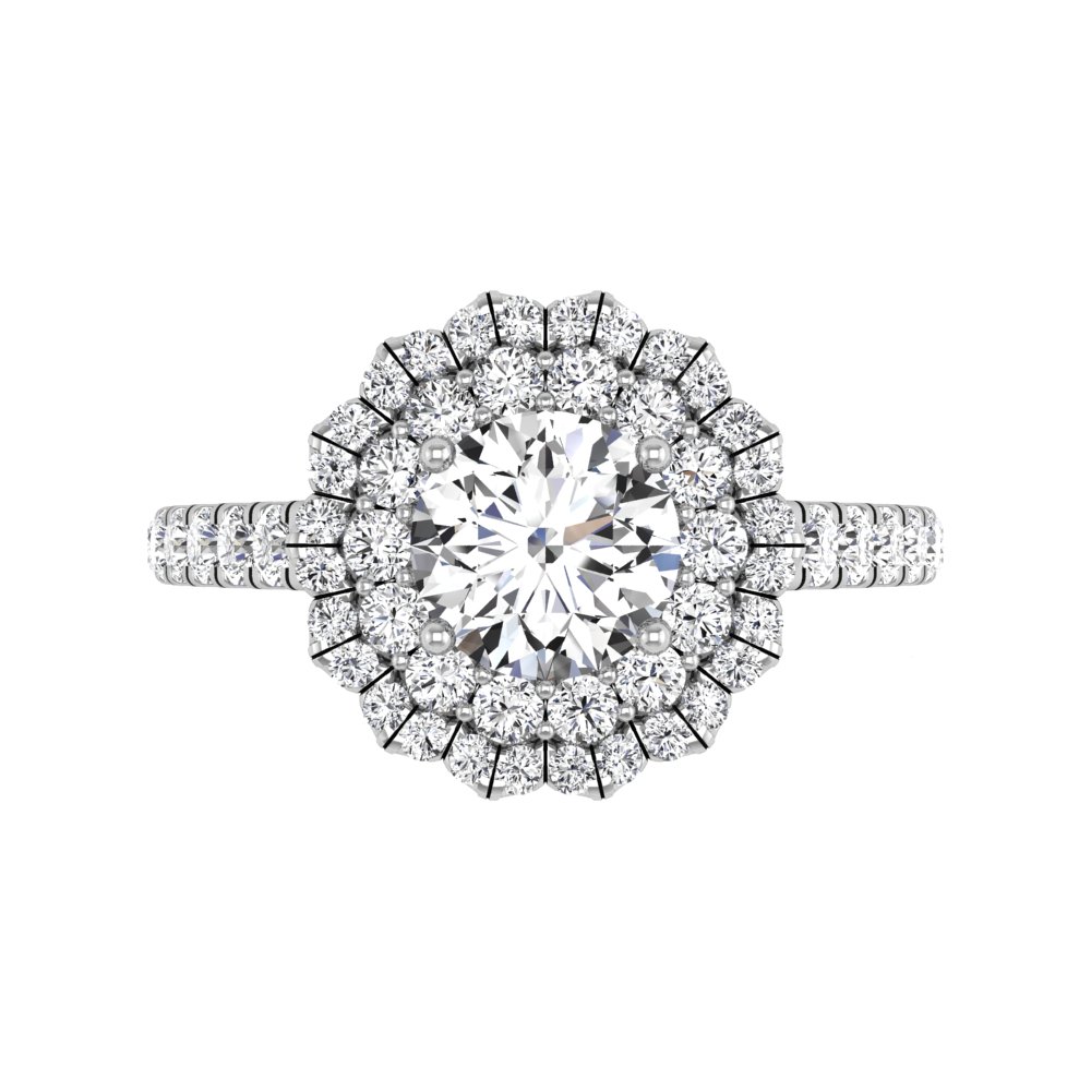 Forevermark Round Diamond Double Halo Engagement Ring 7/8ctw | REEDS  Jewelers