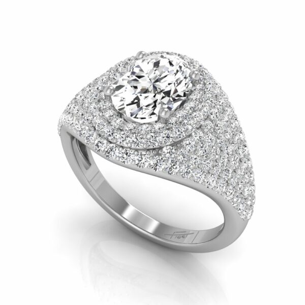 Twin Diamond Engagement Ring- or2895 | Diamonds Dubai